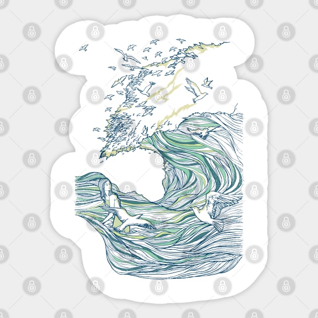 Ocean Breath Sticker by huebucket